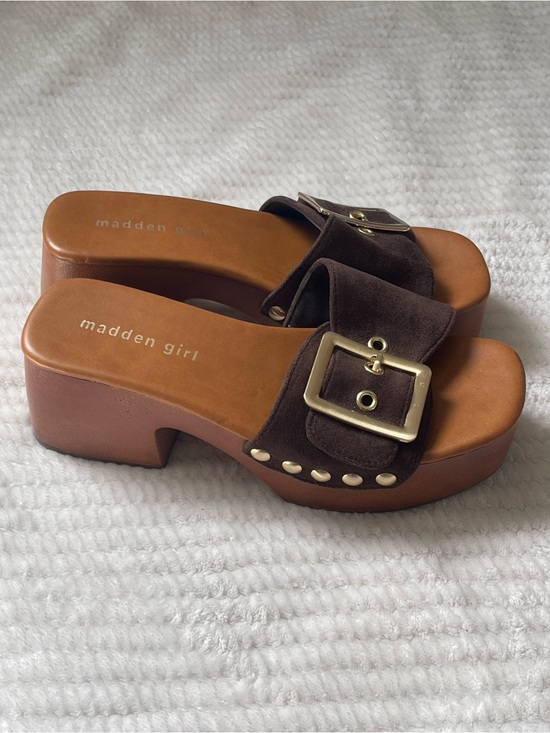 Madden Girl Shoes - Madden Girl Dark Brown Suede woodland platform sandal